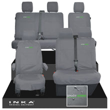 Load image into Gallery viewer, VW Transporter T6.1, T6, T5.1 Front 1+2 &amp; Rear 2+1 Tailored Waterproof Seat Covers Grey MY-10-24 - Sport-Series Embroidery
