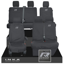 Load image into Gallery viewer, VW Transporter T6.1, T6, T5.1 Front 1+2 &amp; Rear 2+1 Tailored Waterproof Seat Covers Black MY-10-24 - R-Series Embroidery
