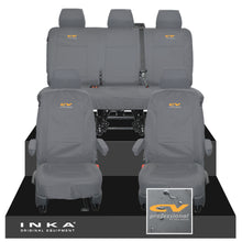 Load image into Gallery viewer, VW Transporter T6.1, T6, T5.1 INKA Front &amp; Rear Tailored Waterproof Seat Covers Grey MY 10-24 - CV Professional Embroidery
