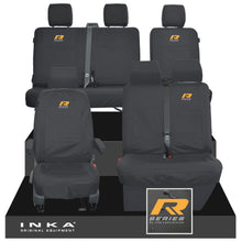 Load image into Gallery viewer, VW Transporter T6.1, T6, T5.1 Front 1+2 &amp; Rear 2+1 Tailored Waterproof Seat Covers Black MY-10-24 - R-Series Embroidery

