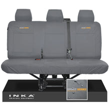 Load image into Gallery viewer, VW Transporter T6.1,T6,T5.1 INKA Rear Triple Tailored Waterproof Seat Cover Set Grey MY 09-23 - Sport-Series Embroidery
