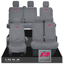 Load image into Gallery viewer, VW Transporter T6.1, T6, T5.1 Front 1+2 &amp; Rear 2+1 Tailored Waterproof Seat Covers Grey MY-10-24 - R-Series Embroidery
