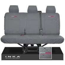 Load image into Gallery viewer, VW Transporter T6.1,T6,T5.1 INKA Rear Triple Tailored Waterproof Seat Cover Set Grey MY 09-23 - Sport-Series Embroidery
