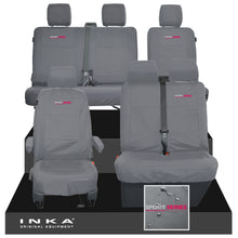 Load image into Gallery viewer, VW Transporter T6.1, T6, T5.1 Front 1+2 &amp; Rear 2+1 Tailored Waterproof Seat Covers Grey MY-10-24 - Sport-Series Embroidery
