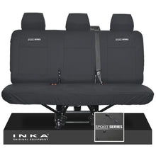 Load image into Gallery viewer, VW Transporter T6.1,T6,T5.1 INKA Rear Triple Tailored Waterproof Seat Cover Set Black MY 09-23 - Sport-Series Embroidery
