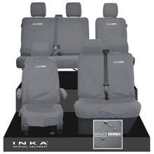 Load image into Gallery viewer, VW Transporter T6.1, T6, T5.1 Front 1+2 &amp; Rear 2+1 Tailored Waterproof Seat Covers Grey MY-10-24 - Sport-Series Embroidery
