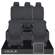 VW Transporter T6.1, T6, T5.1 INKA Front & Rear Tailored Waterproof Seat Covers Black MY 10-24 - Plain (inferred) Embroidery