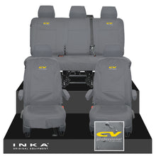 Load image into Gallery viewer, VW Transporter T6.1, T6, T5.1 INKA Front &amp; Rear Tailored Waterproof Seat Covers Grey MY 10-24 - CV Professional Embroidery
