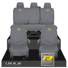 Load image into Gallery viewer, VW Transporter T6.1, T6, T5.1 INKA Front &amp; Rear Tailored Waterproof Seat Covers Grey MY 10-24 - R-Series Embroidery
