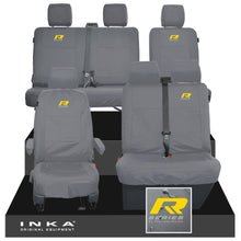 Load image into Gallery viewer, VW Transporter T6.1, T6, T5.1 Front 1+2 &amp; Rear 2+1 Tailored Waterproof Seat Covers Grey MY-10-24 - R-Series Embroidery
