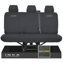 Load image into Gallery viewer, VW Transporter T6.1,T6,T5.1 INKA Rear Triple Tailored Waterproof Seat Cover Set Black MY 09-23 - Sport-Series Embroidery
