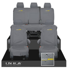 Load image into Gallery viewer, VW Transporter T6.1, T6, T5.1 INKA Front &amp; Rear Tailored Waterproof Seat Covers Grey MY 10-24 - Sport-Series Embroidery
