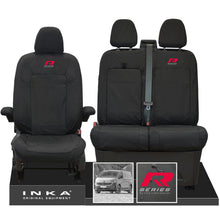 Load image into Gallery viewer, New VW Transporter T7 Panel Van INKA Front Set Tailored Waterproof Seat Covers Black MY25 Onwards - R Series Embroidery
