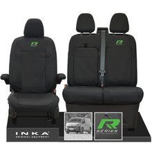 Load image into Gallery viewer, New VW Transporter T7 Panel Van INKA Front Set Tailored Waterproof Seat Covers Black MY25 Onwards - R Series Embroidery
