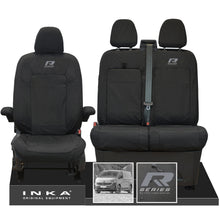 Load image into Gallery viewer, New VW Transporter T7 Panel Van INKA Front Set Tailored Waterproof Seat Covers Black MY25 Onwards - R Series Embroidery
