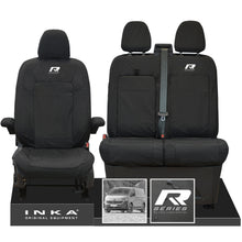 Load image into Gallery viewer, New VW Transporter T7 Panel Van INKA Front Set Tailored Waterproof Seat Covers Black MY25 Onwards - R Series Embroidery
