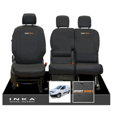 Load image into Gallery viewer, Toyota Proace City INKA Front Set 1+2 Tailored Waterproof Seat Covers Black MY-2019 Onwards - Sport-Series Embroidery
