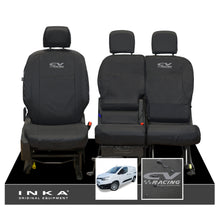Load image into Gallery viewer, Toyota Proace City INKA Front Set 1+2 Tailored Waterproof Seat Covers Black MY-2019 Onwards - CV Racing Embroidery
