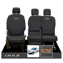 Load image into Gallery viewer, Toyota Proace City INKA Front Set 1+2 Tailored Waterproof Seat Covers Black MY-2019 Onwards - CV Racing Embroidery
