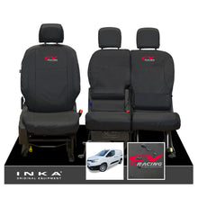 Load image into Gallery viewer, Toyota Proace City INKA Front Set 1+2 Tailored Waterproof Seat Covers Black MY-2019 Onwards - CV Racing Embroidery
