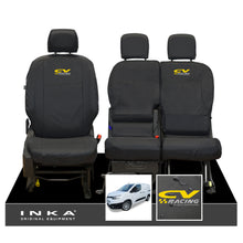 Load image into Gallery viewer, Toyota Proace City INKA Front Set 1+2 Tailored Waterproof Seat Covers Black MY-2019 Onwards - CV Racing Embroidery

