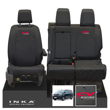Load image into Gallery viewer, Toyota Proace INKA Front 1+2 Tailored Waterproof Seat Covers Black MY16 onwards - CV Racing Embroidery
