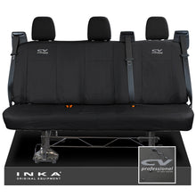 Load image into Gallery viewer, Ford Transit Custom INKA Rear Triple Set Tailored Waterproof Seat Covers Black - CV Professional Embroidery
