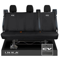 Ford Transit Custom INKA Rear Triple Set Tailored Waterproof Seat Covers Black - CV Professional Embroidery