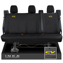 Load image into Gallery viewer, Ford Transit Custom INKA Rear Triple Set Tailored Waterproof Seat Covers Black - CV Professional Embroidery
