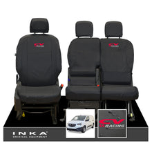 Load image into Gallery viewer, Vauxhall Opel Combo INKA Front 1+2 Set Tailored Waterproof Seat Covers Black MY-2018 Onwards - CV Racing Embroidery
