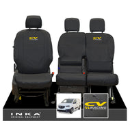 Vauxhall Opel Combo INKA Front 1+2 Set Tailored Waterproof Seat Covers Black MY-2018 Onwards - CV Racing Embroidery