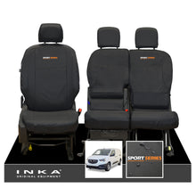 Load image into Gallery viewer, Vauxhall Opel Combo INKA Front 1+2 Set Tailored Waterproof Seat Covers Black MY-2018 Onwards - Sport-Series Embroidery
