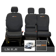 Vauxhall Opel Combo INKA Front 1+2 Set Tailored Waterproof Seat Covers Black MY-2018 Onwards - Sport-Series Embroidery