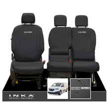 Load image into Gallery viewer, Vauxhall Opel Combo INKA Front 1+2 Set Tailored Waterproof Seat Covers Black MY-2018 Onwards - Sport-Series Embroidery
