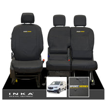 Load image into Gallery viewer, Vauxhall Opel Combo INKA Front 1+2 Set Tailored Waterproof Seat Covers Black MY-2018 Onwards - Sport-Series Embroidery
