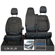 Load image into Gallery viewer, Vauxhall Vivaro B X82 SPORTIVE Front 1+2 INKA Tailored Waterproof Seat Covers Black MY-14-18 (Choice of 7 Colours) - CV Professional Embroidery
