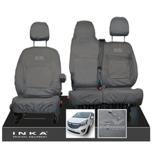 Load image into Gallery viewer, Vauxhall Vivaro B X82 SPORTIVE Front 1+2 INKA Tailored Waterproof Seat Covers Grey MY-14-18 (Choice of 7 Colours) - CV Professional Embroidery
