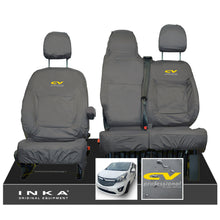 Load image into Gallery viewer, Vauxhall Vivaro B X82 SPORTIVE Front 1+2 INKA Tailored Waterproof Seat Covers Grey MY-14-18 (Choice of 7 Colours) - CV Professional Embroidery
