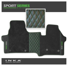 Load image into Gallery viewer, New VW Transporter T7 Sport Series Bentley Leatherette Front Tailored Carpet Floor Mat Black MY25 Onwards
