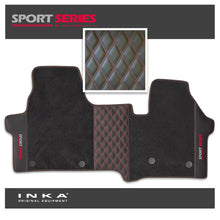 Load image into Gallery viewer, New VW Transporter T7 Sport Series Bentley Leatherette Front Tailored Carpet Floor Mat Black MY25 Onwards
