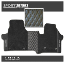 Load image into Gallery viewer, New VW Transporter T7 Sport Series Bentley Leatherette Front Tailored Carpet Floor Mat Black MY25 Onwards
