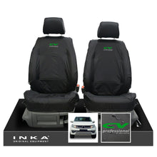 Load image into Gallery viewer, VW Amarok INKA Front Set 1+1 Fully Tailored Waterproof Seat Covers Black MY-10-21 [Choice of 7 Colours] - CV Professional Embroidery
