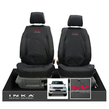 Load image into Gallery viewer, VW Amarok INKA Front Set 1+1 Fully Tailored Waterproof Seat Covers Black MY-10-21 [Choice of 7 Colours] - CV Professional Embroidery

