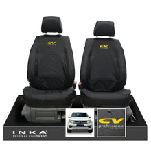 Load image into Gallery viewer, VW Amarok INKA Front Set 1+1 Fully Tailored Waterproof Seat Covers Black MY-10-21 [Choice of 7 Colours] - CV Professional Embroidery

