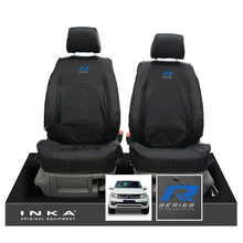 Load image into Gallery viewer, VW Amarok INKA Front Set 1+1 Fully Tailored Waterproof Seat Covers Black MY-10-21 [Choice of 7 Colours] - R-Series Embroidery
