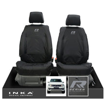 Load image into Gallery viewer, VW Amarok INKA Front Set 1+1 Fully Tailored Waterproof Seat Covers Black MY-10-21 [Choice of 7 Colours] - R-Series Embroidery
