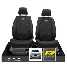 Load image into Gallery viewer, VW Amarok INKA Front Set 1+1 Fully Tailored Waterproof Seat Covers Black MY-10-21 [Choice of 7 Colours] - R-Series Embroidery
