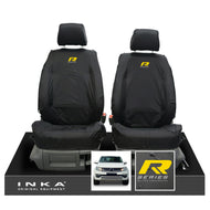 VW Amarok INKA Front Set 1+1 Fully Tailored Waterproof Seat Covers Black MY-10-21 [Choice of 7 Colours] - R-Series Embroidery