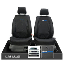 Load image into Gallery viewer, VW Amarok INKA Front Set 1+1 Fully Tailored Waterproof Seat Covers Black MY-10-21 [Choice of 7 Colours] - Sport-Series Embroidery
