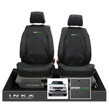 Load image into Gallery viewer, VW Amarok INKA Front Set 1+1 Fully Tailored Waterproof Seat Covers Black MY-10-21 [Choice of 7 Colours] - Sport-Series Embroidery
